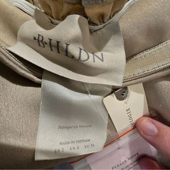 BHLDN Elsie Straight-Neck Satin A-Line Gown NWT Sz 2 - Picture 11 of 11